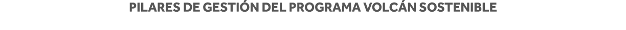 Pilares de gestión del Programa Volcán Sostenible