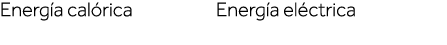 Energía calórica Energía eléctrica