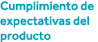 Cumplimiento de expectativas del producto