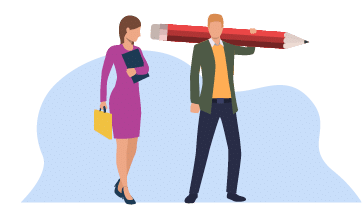 Man answering survey on computer monitor  Headhunting, feedback, customer research  Online survey concept  Vector illustration can be used for presentation slides, web pages, layouts