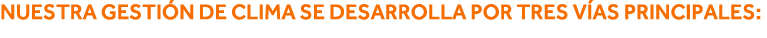 Nuestra gestión de clima se desarrolla por tres vías principales: 