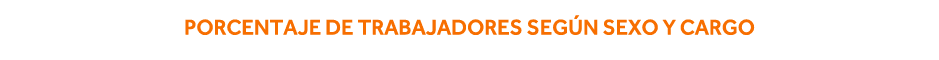  Porcentaje de trabajadores según sexo y cargo 