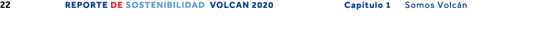 22 REPORTE DE SOSTENIBILIDAD VOLCAN 2020                Capítulo 1   Somos Volcán 