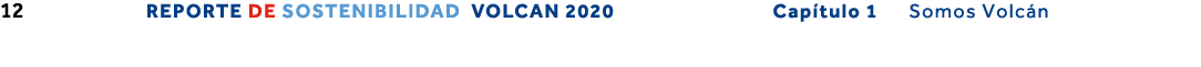 12 REPORTE DE SOSTENIBILIDAD VOLCAN 2020                Capítulo 1   Somos Volcán 