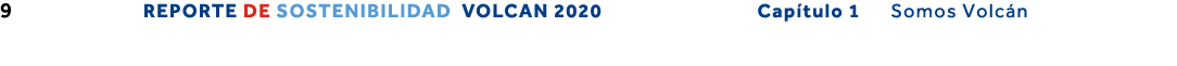 9 REPORTE DE SOSTENIBILIDAD VOLCAN 2020                Capítulo 1   Somos Volcán 